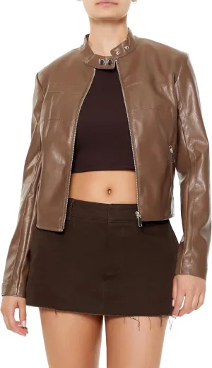 Forever 21 Women's Faux Leather Moto Jacket