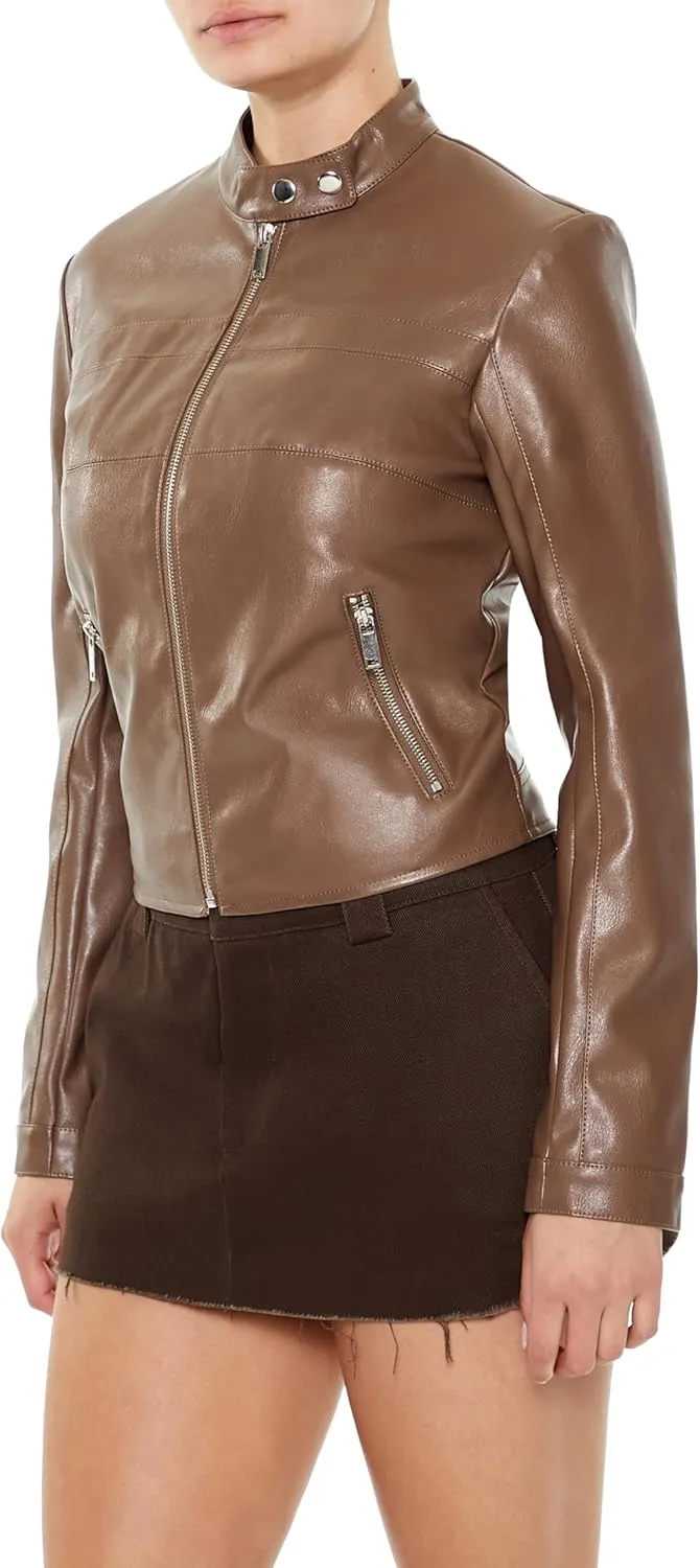 Forever 21 Women's Faux Leather Moto Jacket