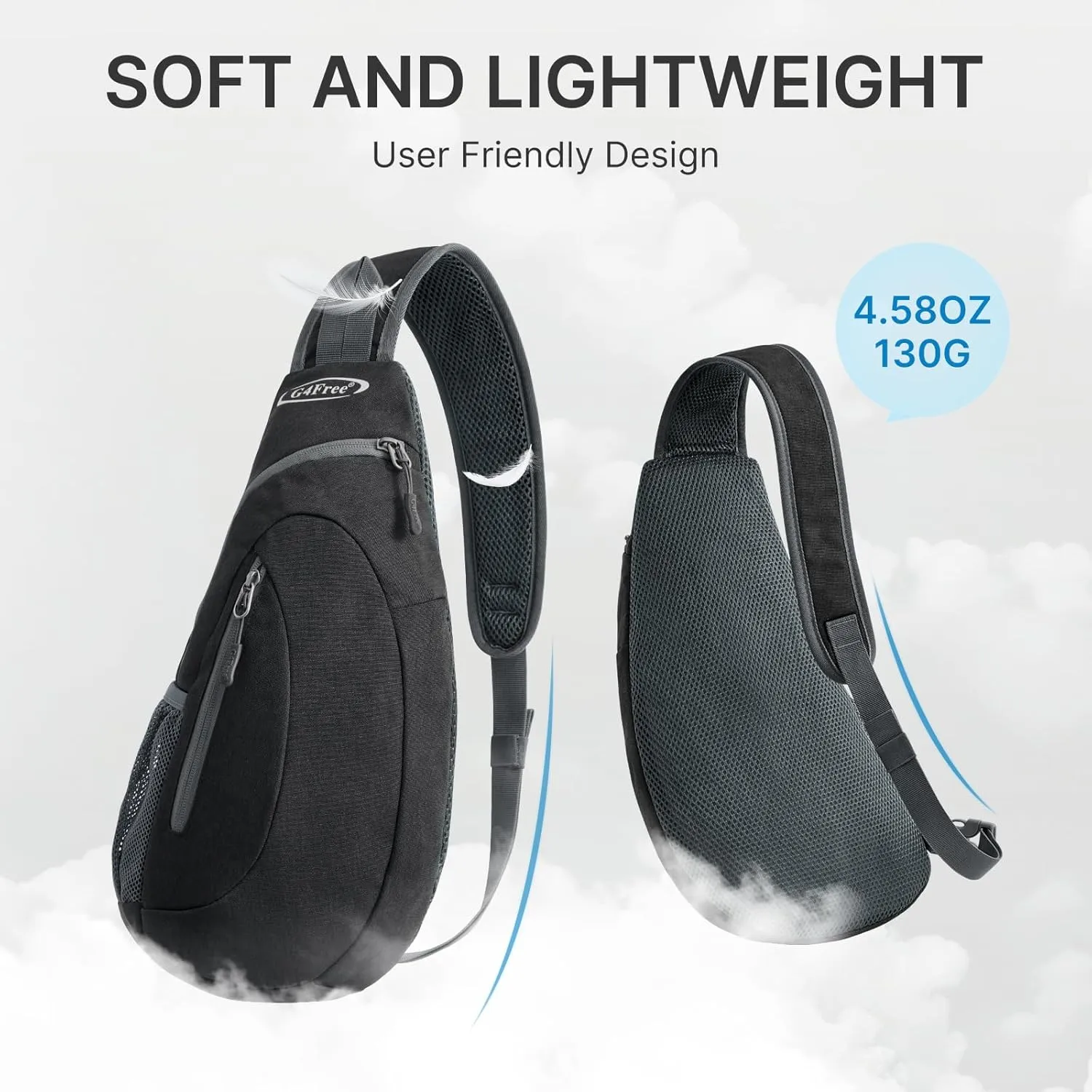 G4Free Sling Bags Men and Women Shoulder Backpack Small Crossbody Chest Sling Backpack (Dark Grey)