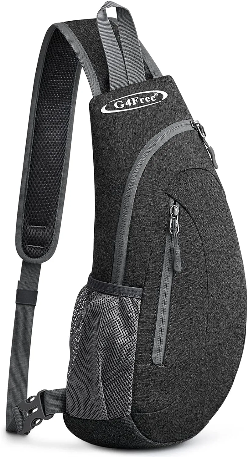G4Free Sling Bags Men and Women Shoulder Backpack Small Crossbody Chest Sling Backpack (Dark Grey)