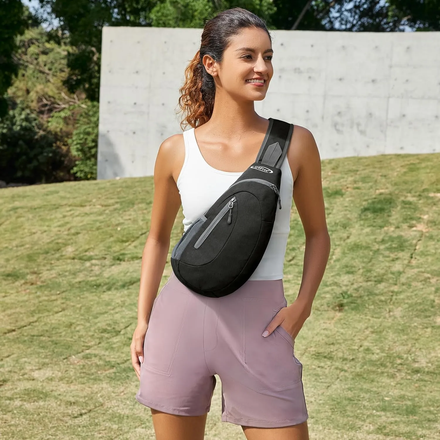 G4Free Sling Bags Men and Women Shoulder Backpack Small Crossbody Chest Sling Backpack (Dark Grey)