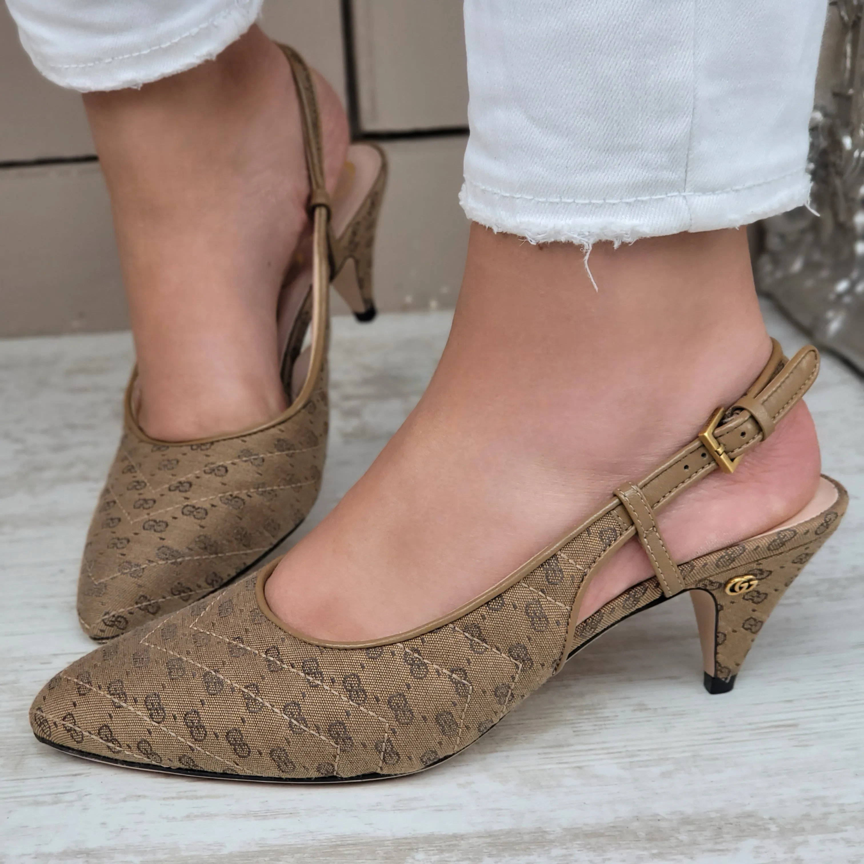 GUCCI SLINGBACK HEELS EU 36.5/ UK 3.5