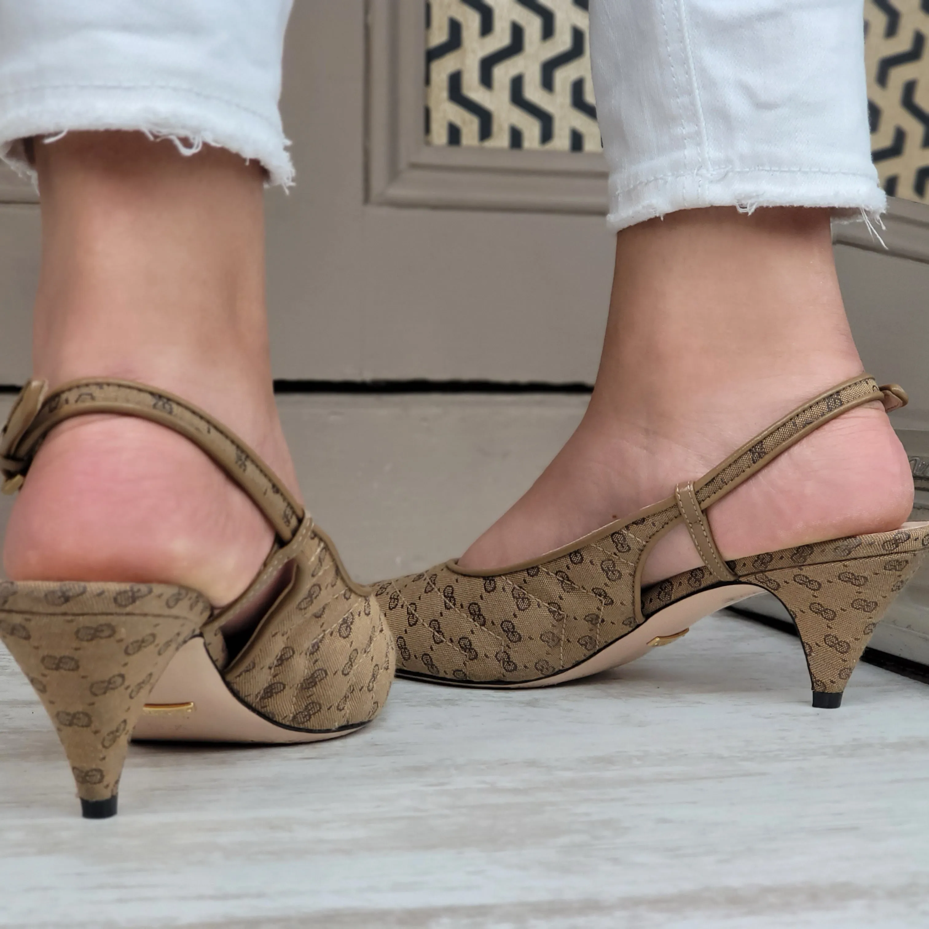 GUCCI SLINGBACK HEELS EU 36.5/ UK 3.5