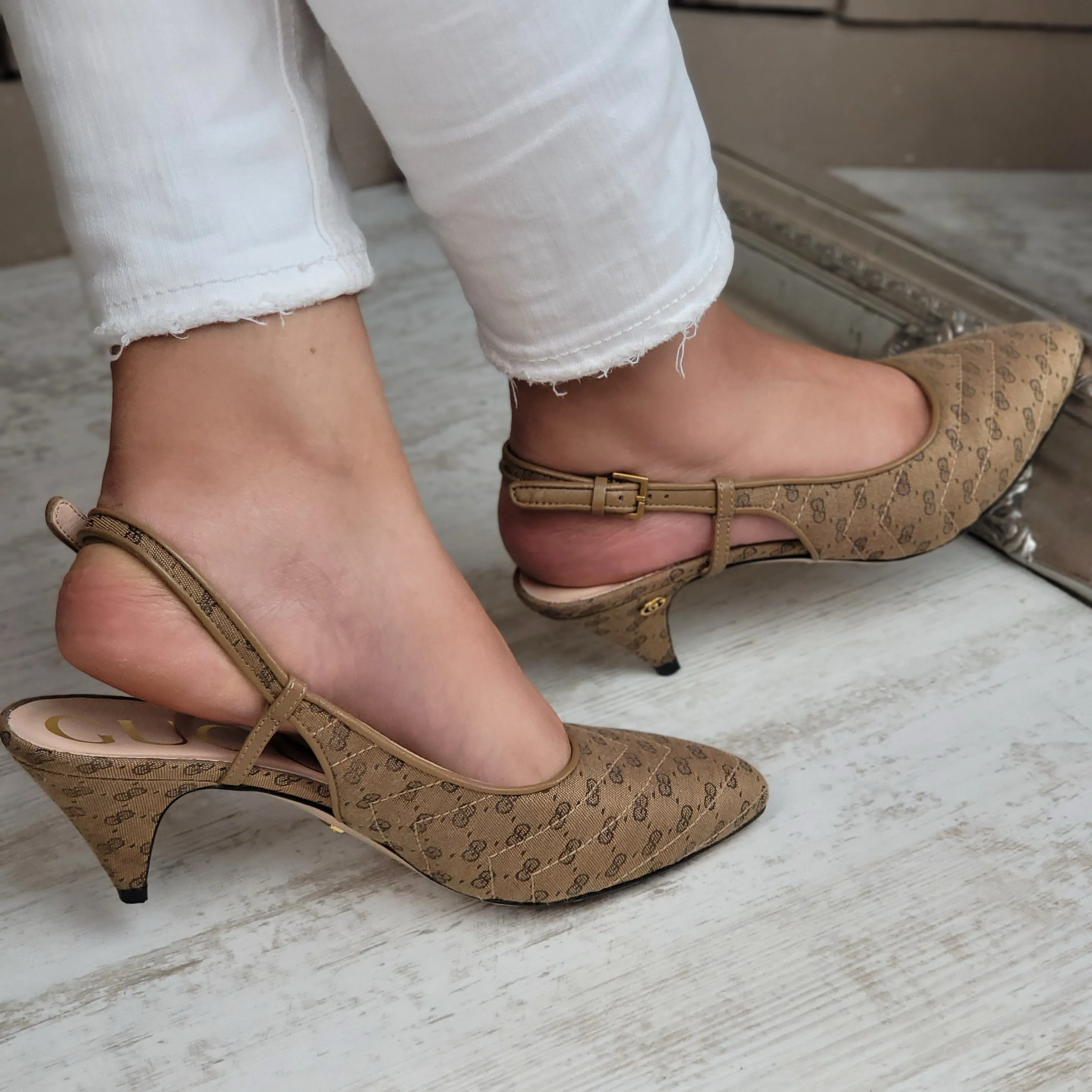 GUCCI SLINGBACK HEELS EU 36.5/ UK 3.5