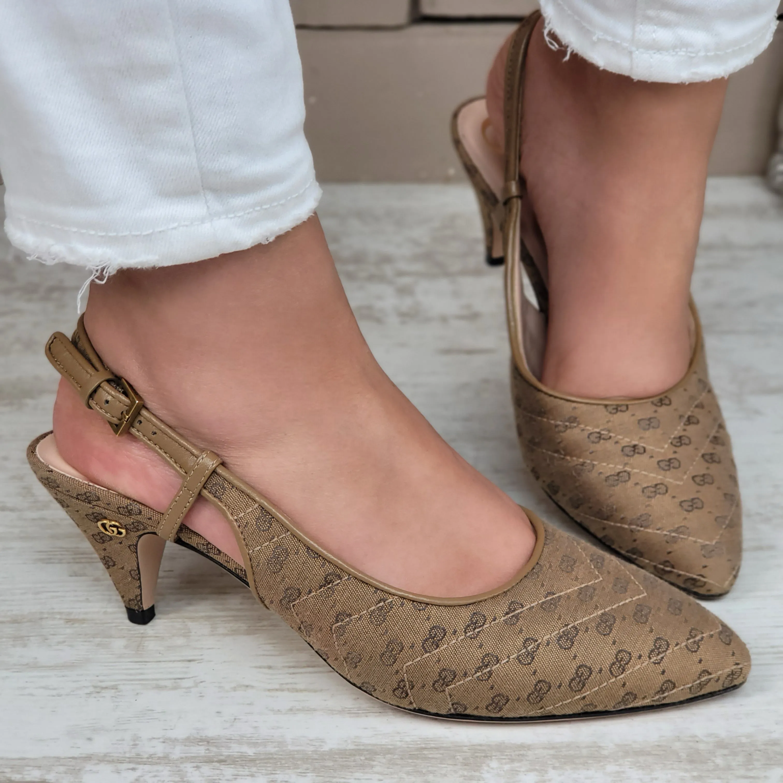 GUCCI SLINGBACK HEELS EU 36.5/ UK 3.5