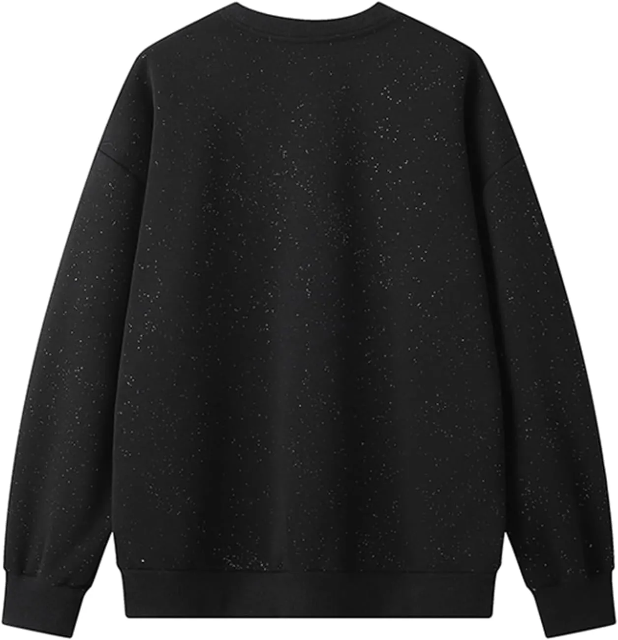 GURUNVANI Glitter Crewneck Sweatshirt Mens Heavyweight Pullover Shirt Sparkle Partywear
