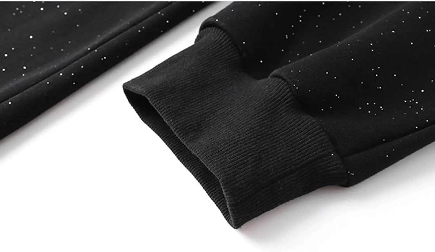 GURUNVANI Glitter Crewneck Sweatshirt Mens Heavyweight Pullover Shirt Sparkle Partywear