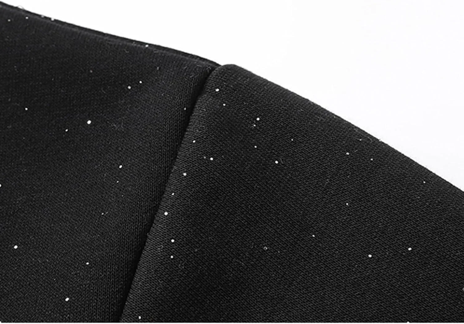 GURUNVANI Glitter Crewneck Sweatshirt Mens Heavyweight Pullover Shirt Sparkle Partywear