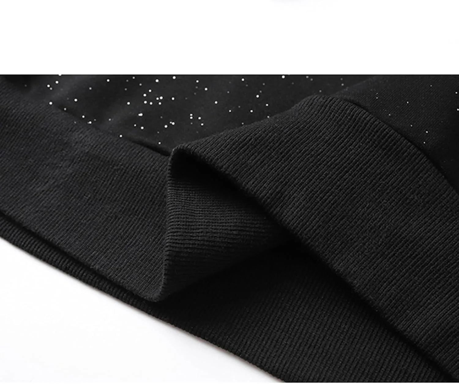 GURUNVANI Glitter Crewneck Sweatshirt Mens Heavyweight Pullover Shirt Sparkle Partywear