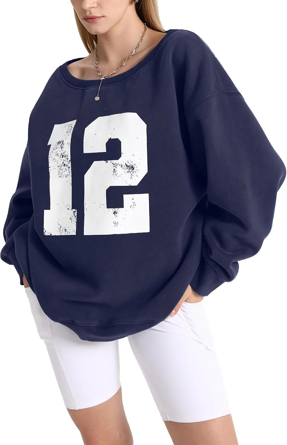 Hatant Off the Shoulder Sweatshirts Womens Graphic Hoodies Jersey Sweatshirts Off Shoulder Sweat Pullover Hoodies for Women