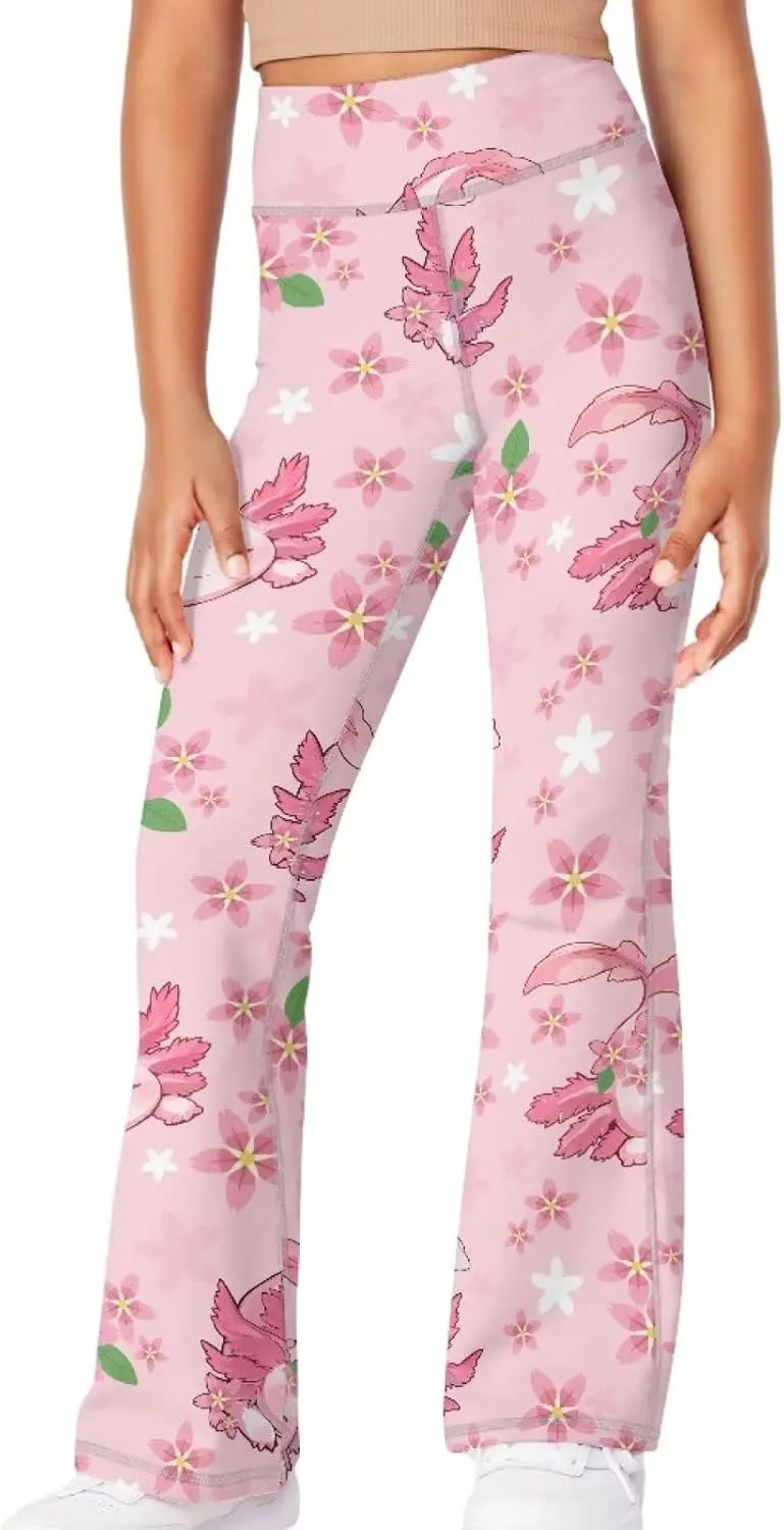 High Waist Yoga Pants Casual Long Flared Leggings Tight Sweatpants for 5-14 Girls