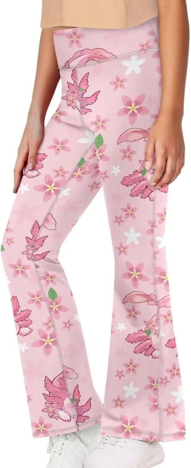 High Waist Yoga Pants Casual Long Flared Leggings Tight Sweatpants for 5-14 Girls