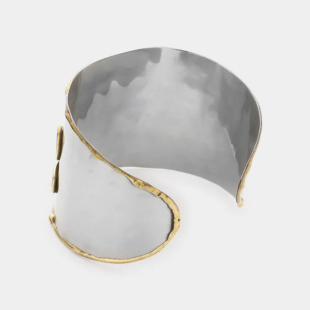 iLLASPARKZ -T- Two Tone Metal Monogram Cuff Bracelet