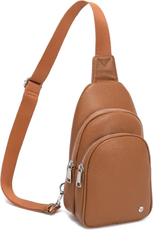 INICAT Crossbody Sling Bags Fanny Packs Leather Purses Chest Bag for Women