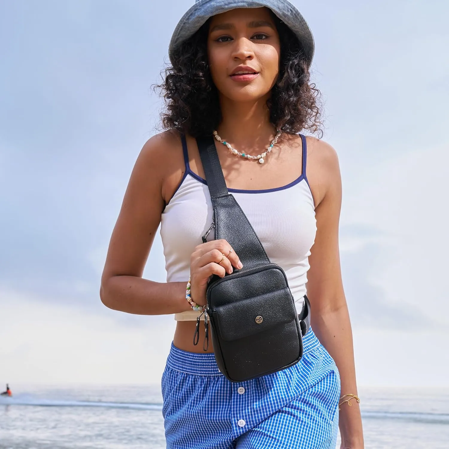 INICAT Small Crossbody Sling Bags Travel Fanny Packs Purse for Women