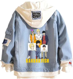 ISaikoy Anime BANANA FISH Denim Jacket Ash Lynx Jeans Sweatshirt Sweater Hoodie Pullovers Fleeces Costume