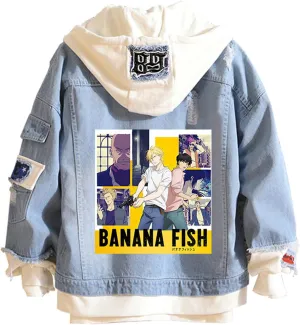 ISaikoy Anime BANANA FISH Denim Jacket Ash Lynx Jeans Sweatshirt Sweater Hoodie Pullovers Fleeces Costume