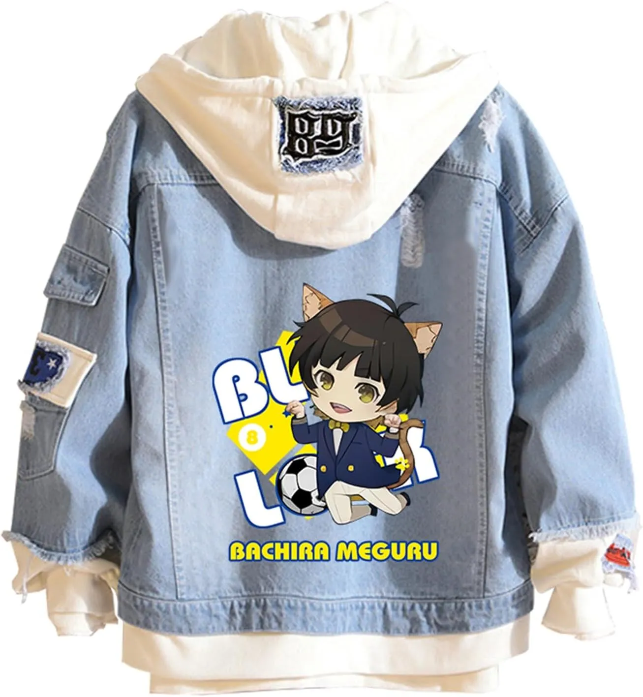ISaikoy Anime BLUE LOCK Denim Jacket Isagi Yoichi Jeans Sweatshirt Sweater Hoodie Pullovers Fleeces Costume