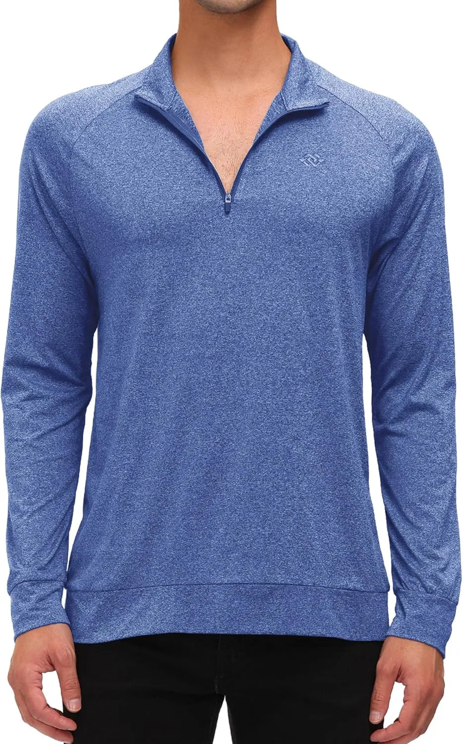 JINSHI Mens Long Sleeve Quarter Zip Pullover Stand Collar Active Golf Polo Shirt 1/4 Zipper Fleece Lining Workout Top