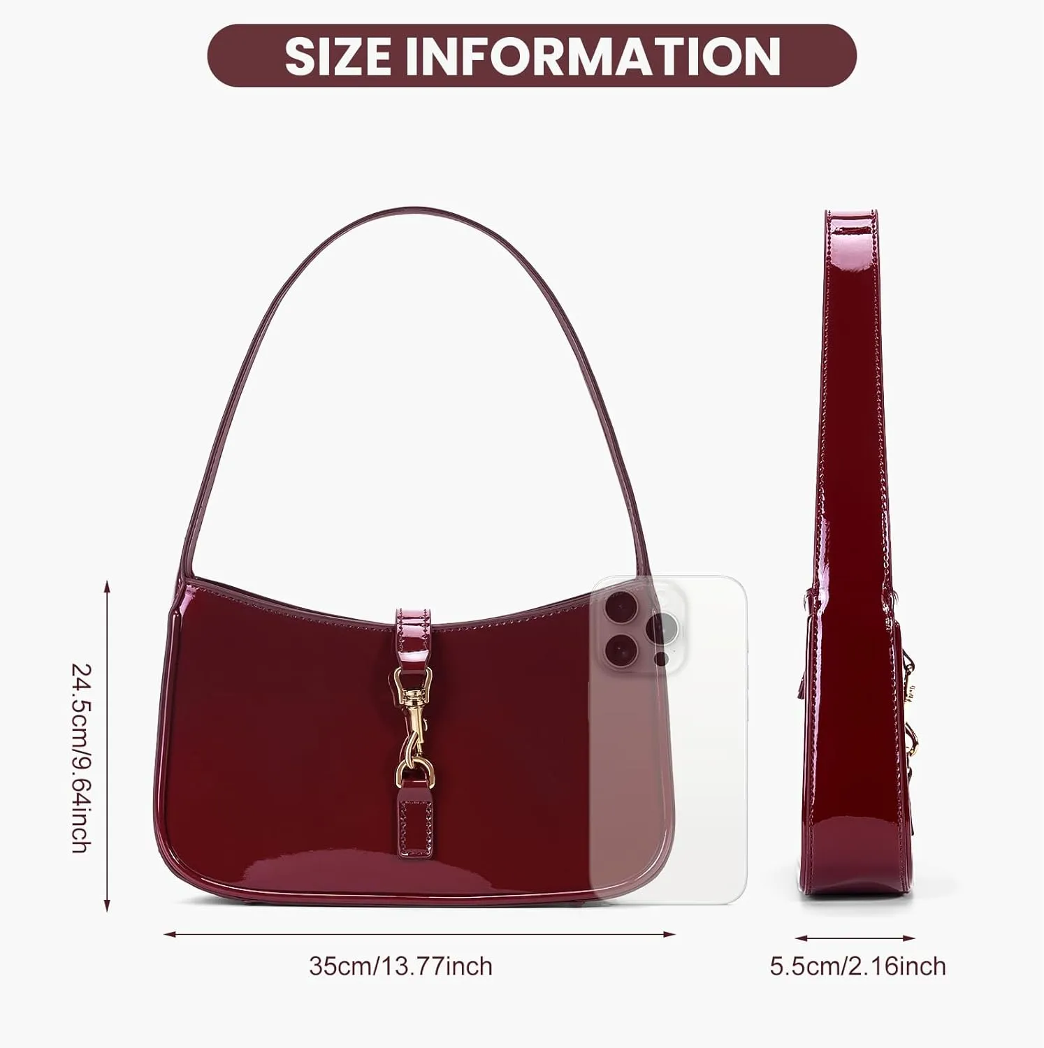 JQWSVE Shoulder Bags for Women Y2k Trendy Purse Cute Hobo Tote Handbag Mini Clutch Purse Underarm Bag With Zipper Closure