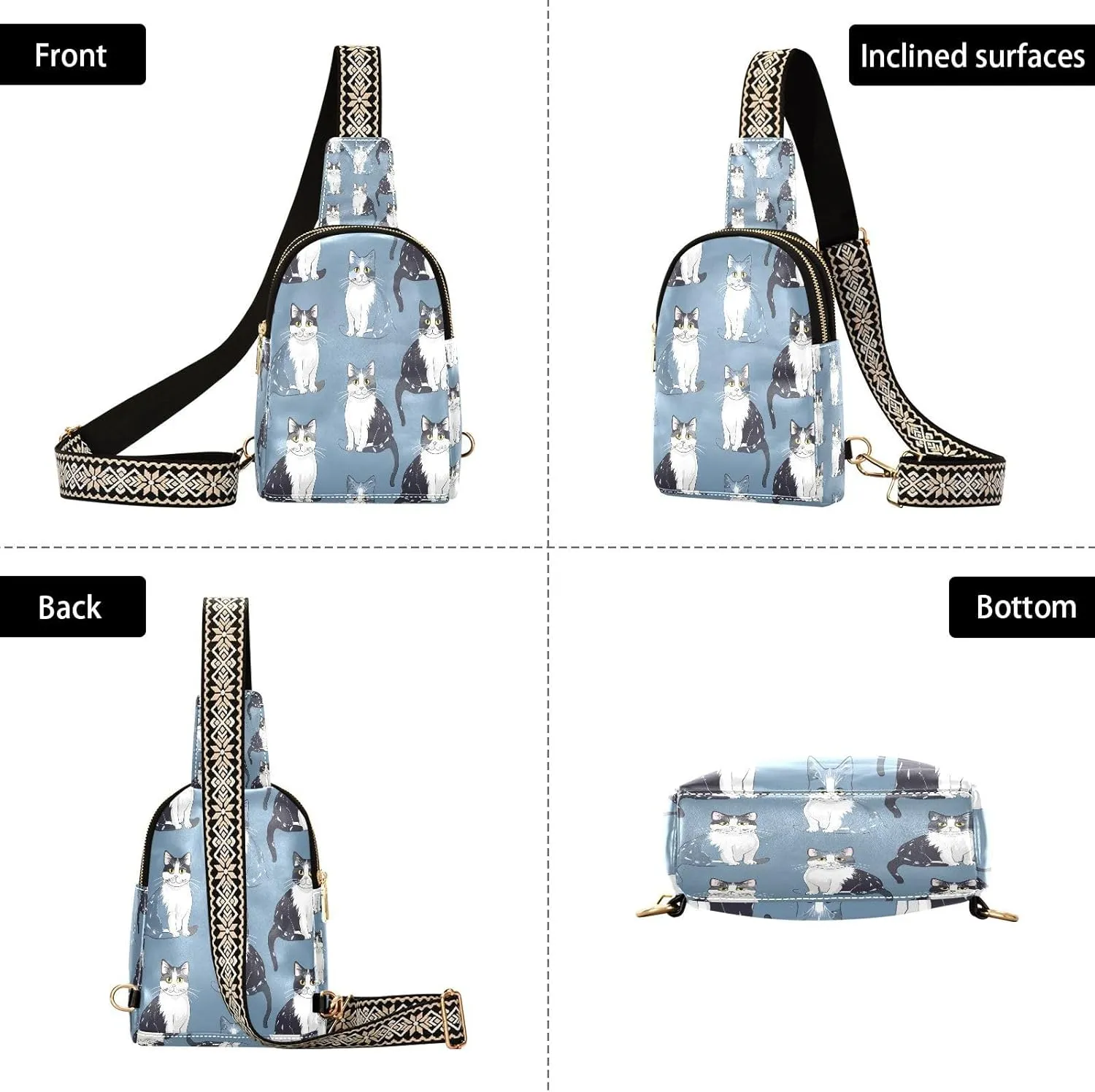 JSTEL Leather Crossbody Sling Bags for Women,Leather Crossbody Purses Leather Crossbody Bag Sling Purse