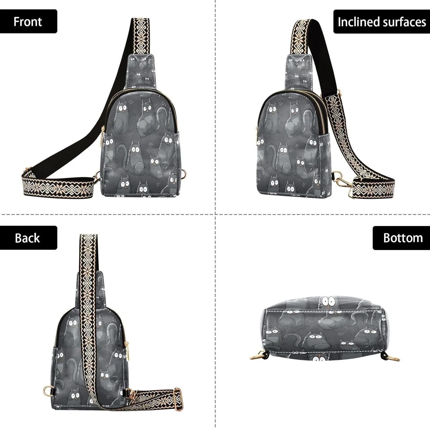 JSTEL Leather Crossbody Sling Bags for Women,Leather Crossbody Purses Leather Crossbody Bag Sling Purse