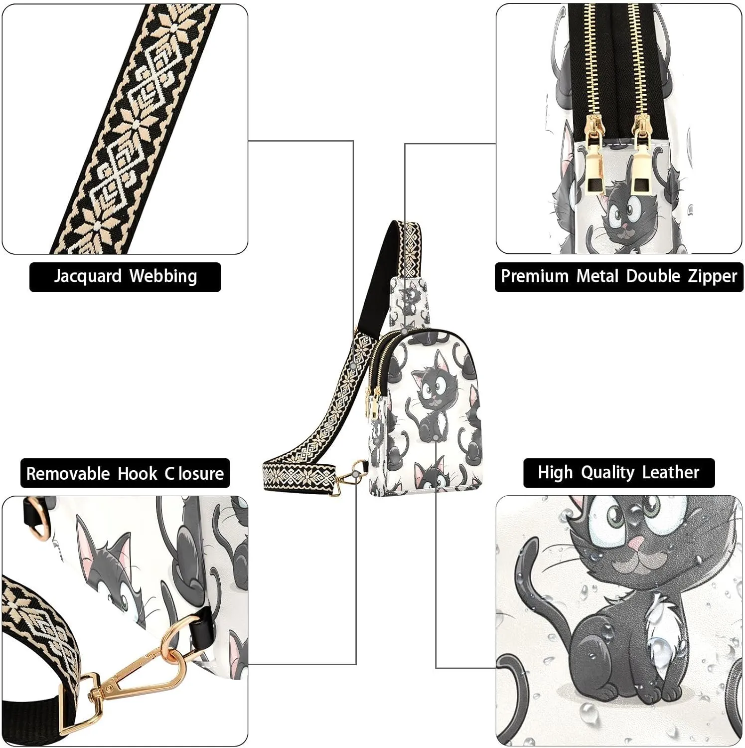 JSTEL Leather Crossbody Sling Bags for Women,Leather Crossbody Purses Leather Crossbody Bag Sling Purse