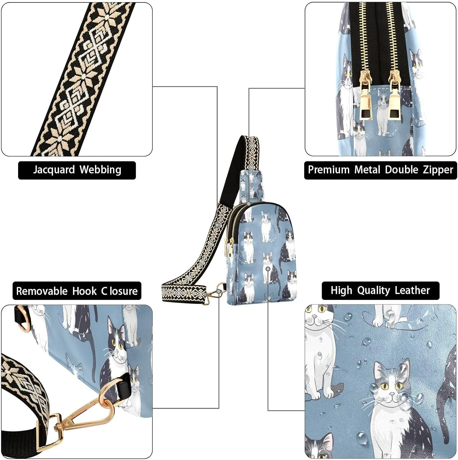 JSTEL Leather Crossbody Sling Bags for Women,Leather Crossbody Purses Leather Crossbody Bag Sling Purse