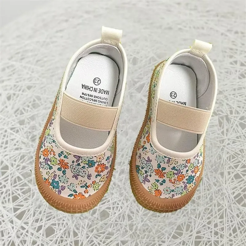 Kids Girl Fashion Flower Canvas Shoes for School Walking Running Travel
