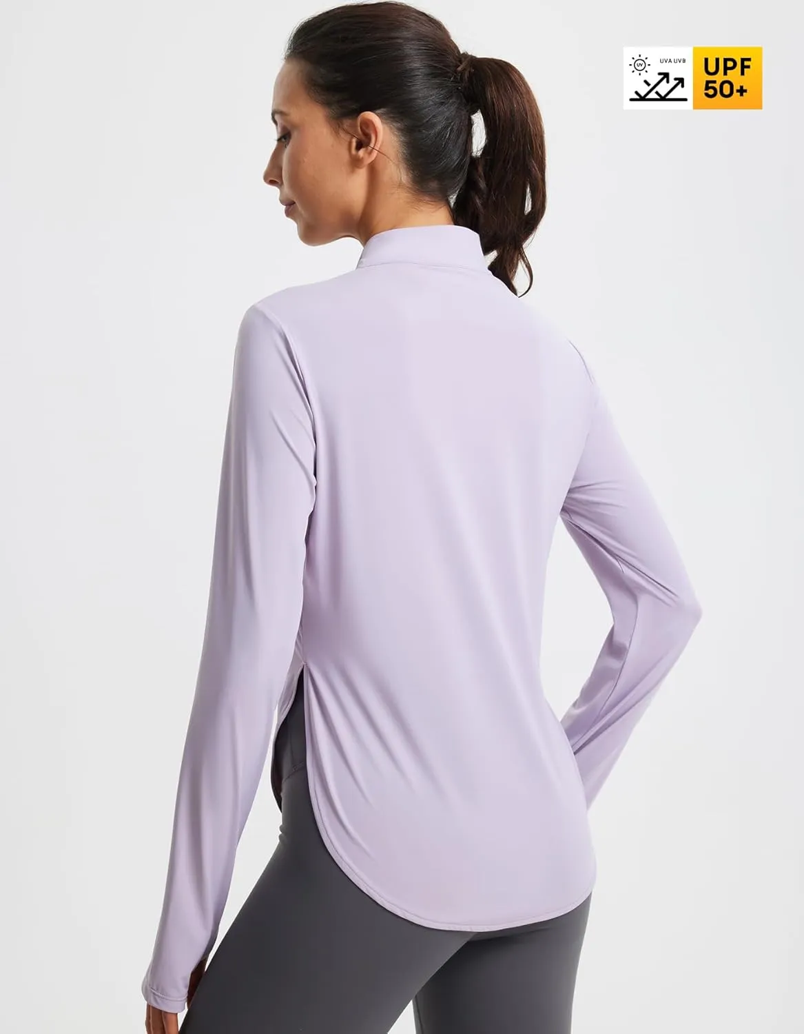 Libin Women's Athletic Running Shirt Long Sleeve Quarter Zip Pullover Moisture Wicking Quick Dry Workout Gym Shirts