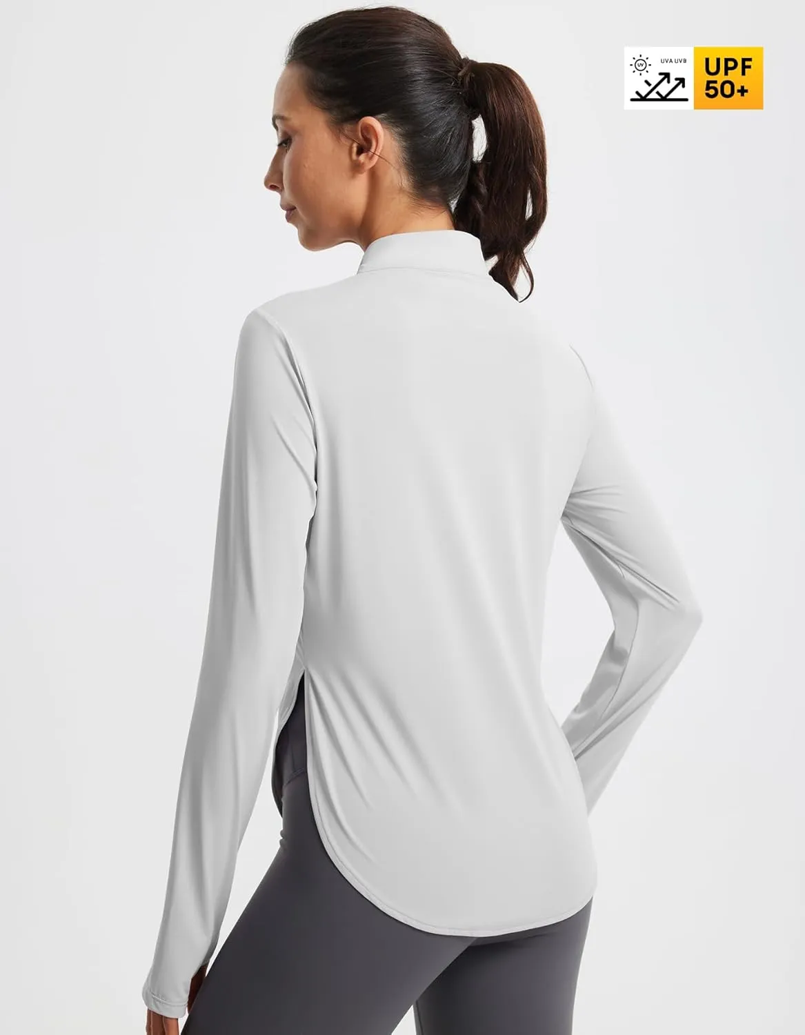 Libin Women's Athletic Running Shirt Long Sleeve Quarter Zip Pullover Moisture Wicking Quick Dry Workout Gym Shirts