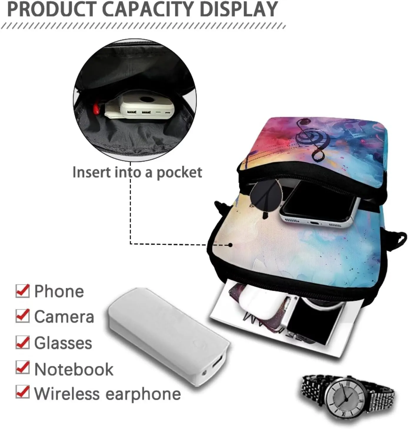 Lightweight Messenger Bag Crossbody Chest Bag Satchel Sling Bags Waist Pouch for Women