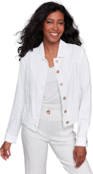 Linen Jean Jacket White
