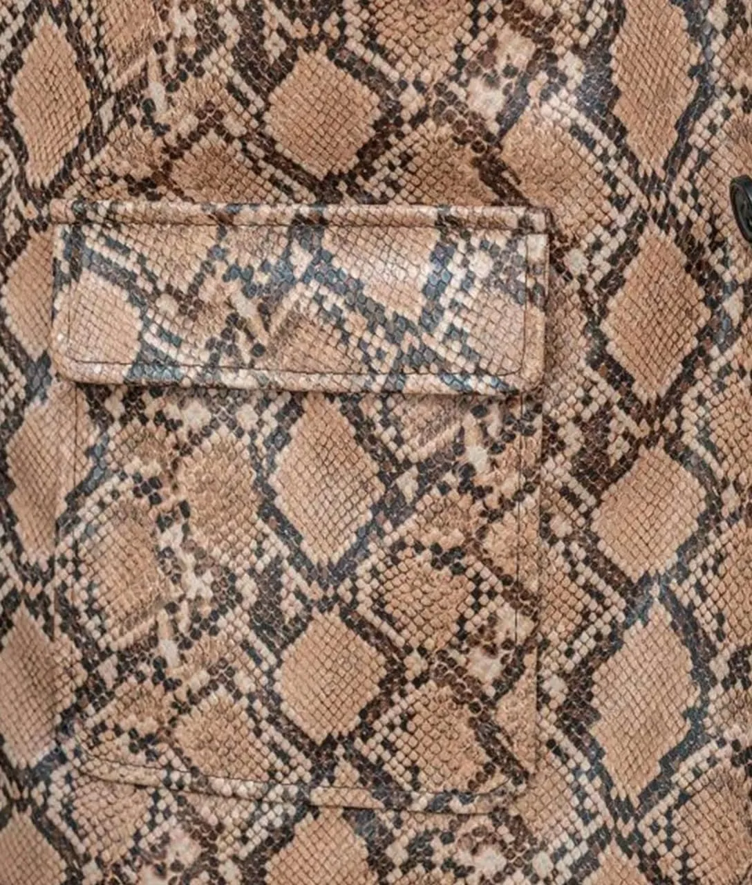 Men Classic Print Snake Skin Leather Blazer Sport Coat Jacket