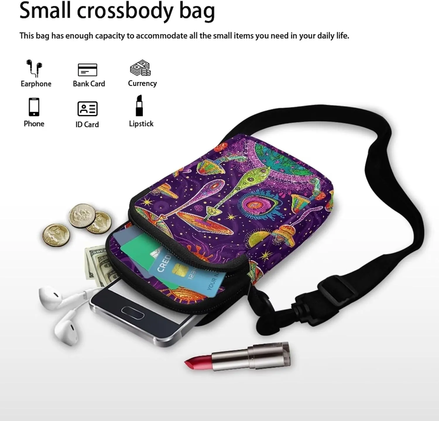 Men's 2 Layer Cross Body Bag Travel Passport Wallet Messenger Sling Bags
