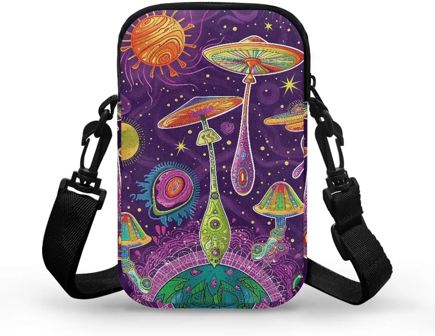 Men's 2 Layer Cross Body Bag Travel Passport Wallet Messenger Sling Bags