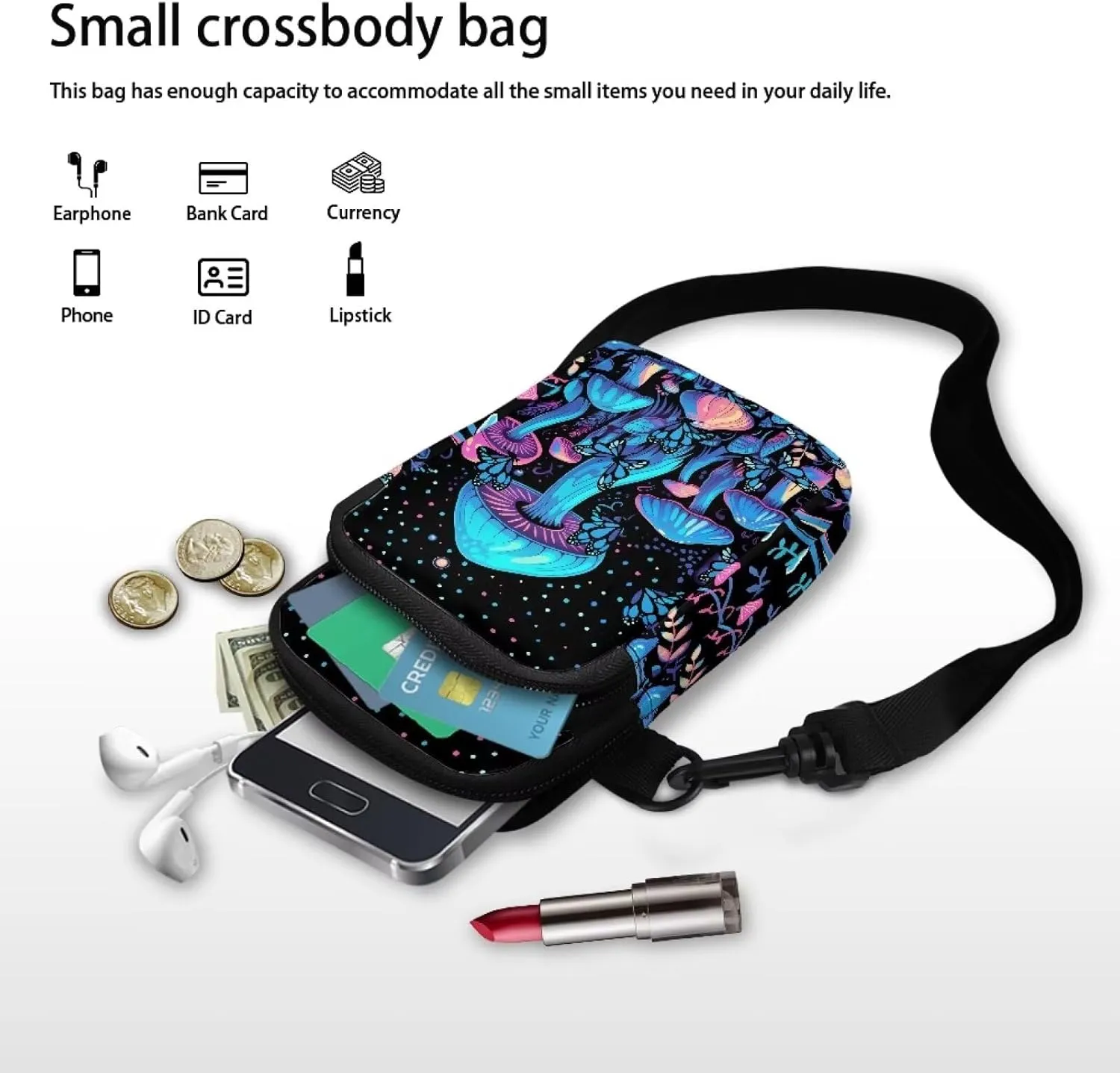Men's 2 Layer Cross Body Bag Travel Passport Wallet Messenger Sling Bags