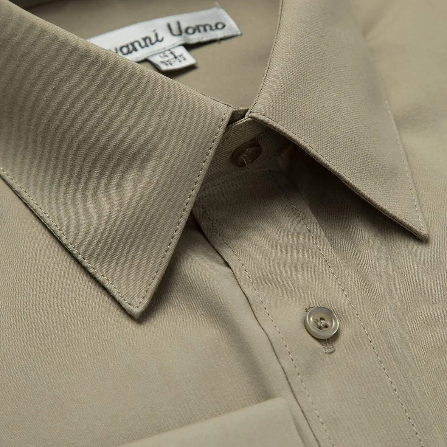 Men's Regular & Slim Fit French Cuff Solid Dress Shirt - Colors (Cufflink Included)
