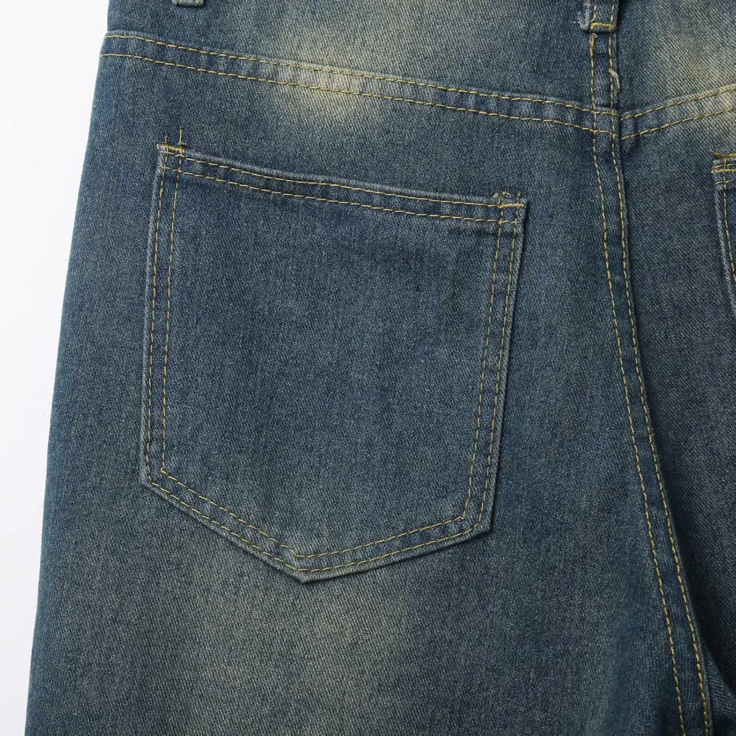 Men's Wide Leg Y2K Hip Hop Mid Jean Shorts Baggy Denim Shorts with Pockets Aesthetic Pants Streetwear Clothes