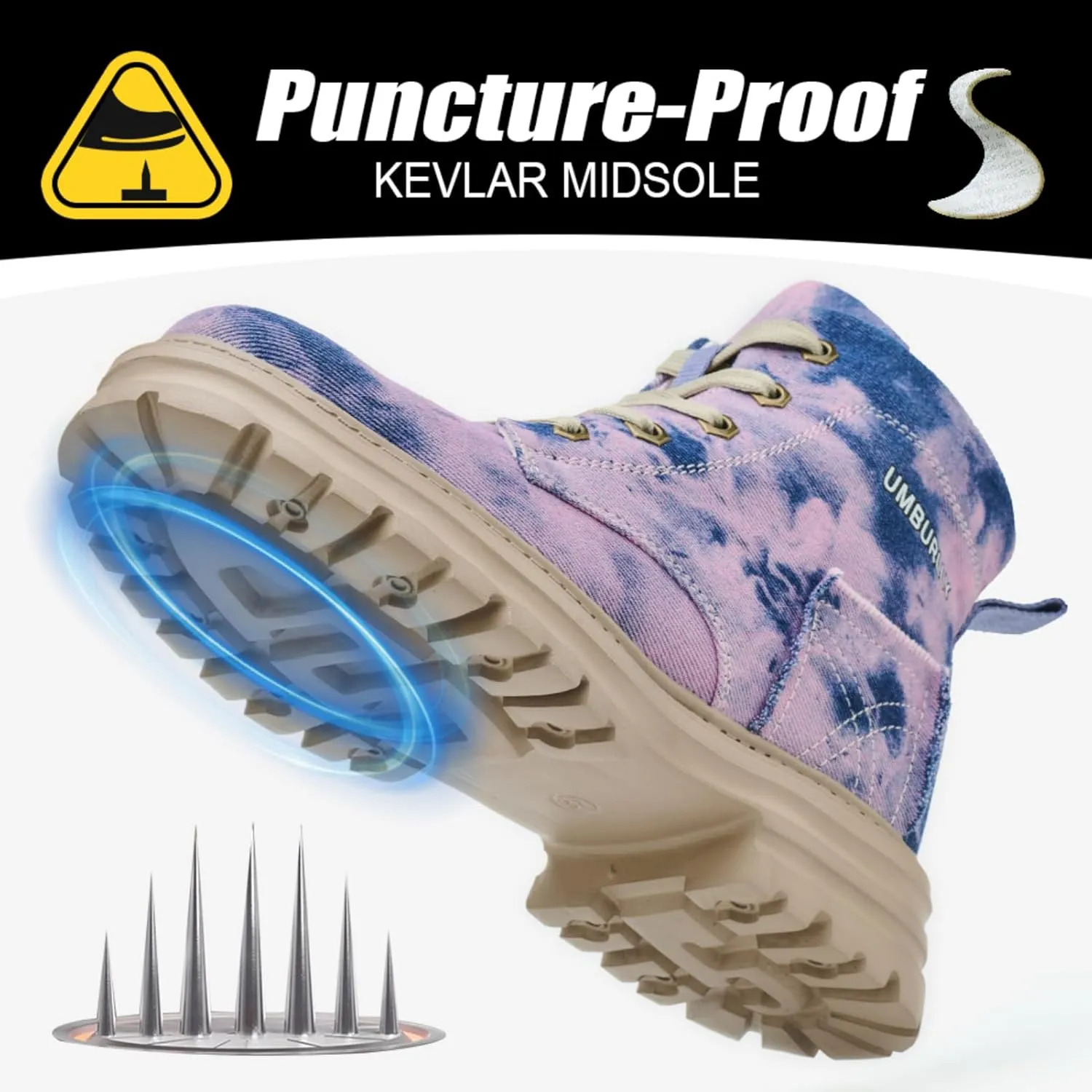 Micoklinlin Steel Toe Shoes for Women Camouflage Work Safety Boots Lightweight Smash and Puncture Resistant Canvas Sneakers