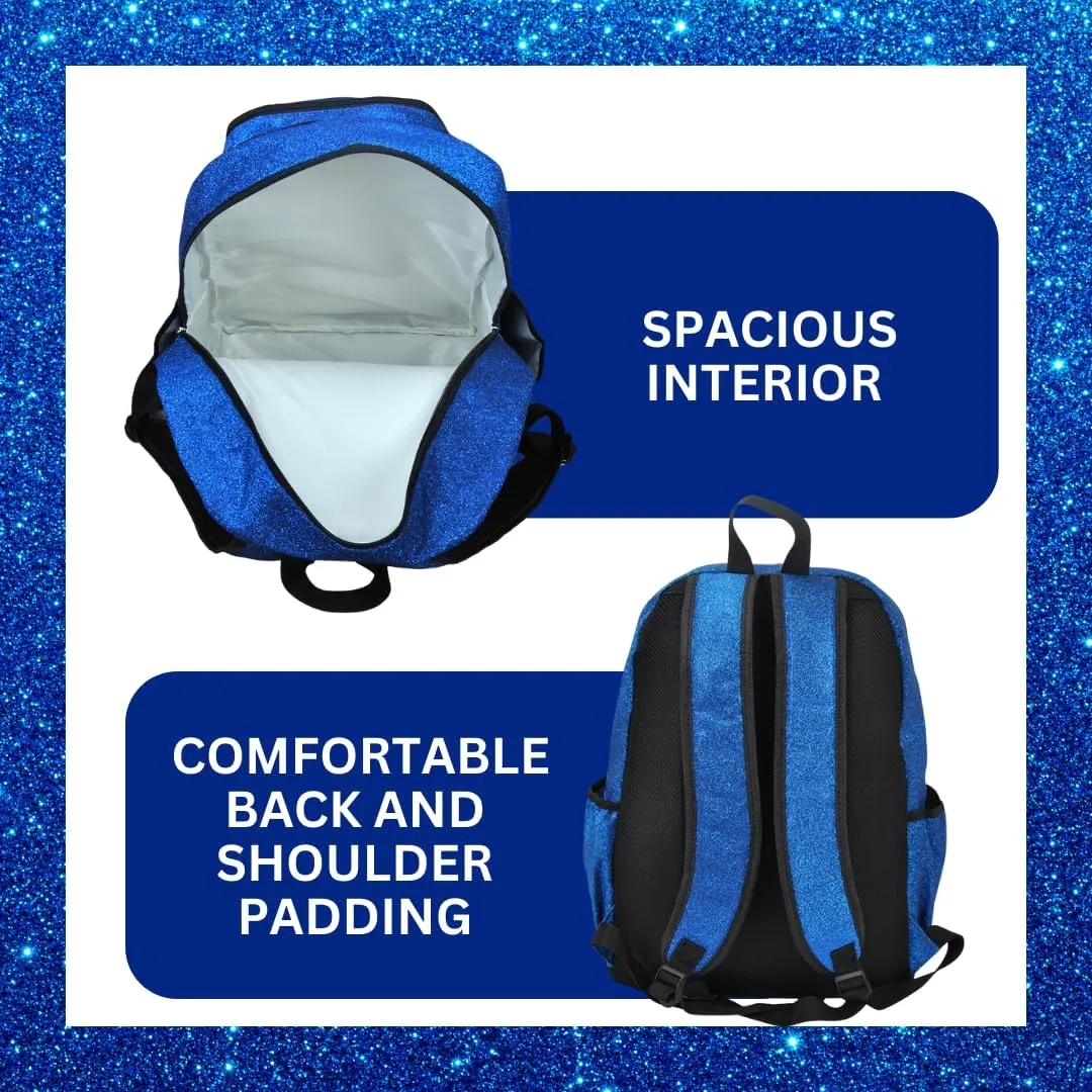 NGIL Glitter Performance Large Canvas Sports Backpack, Dance Backpack, Gymnastics, Cheerleader Essential Backpacks (Glitter-Royal)