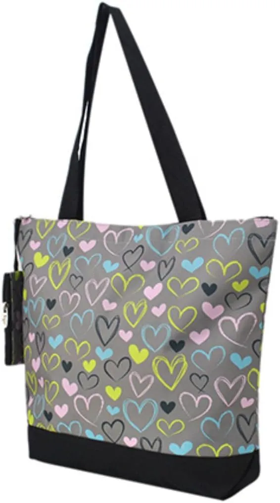 NGIL Medium Top Zipper Closure Canvas Tote Bag with Attached Matching Coin Purse For Moms and Nurses