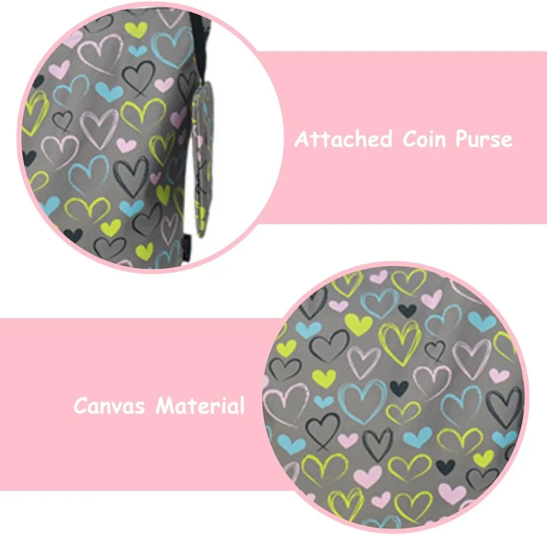NGIL Medium Top Zipper Closure Canvas Tote Bag with Attached Matching Coin Purse For Moms and Nurses
