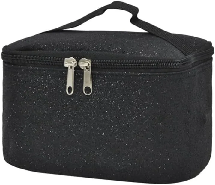 NGIL Travel Cosmetic Bag Makeup Bag Organizer for Women and Girls (Black Glitter)