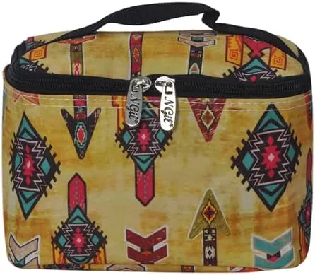 NGIL Travel Cosmetic Bag Makeup Bag Organizer for Women and Girls (Boho Tribal-Black)