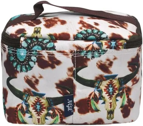 NGIL Travel Cosmetic Bag Makeup Bag Organizer for Women and Girls (Bulls and Cow-Black)