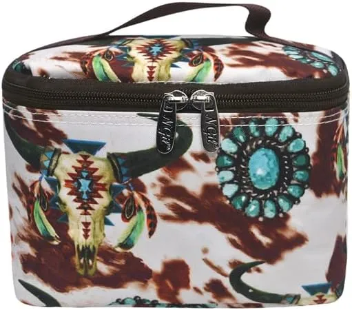 NGIL Travel Cosmetic Bag Makeup Bag Organizer for Women and Girls (Bulls and Cow-Black)