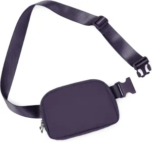 ODODOS Everywhere Belt Bag with Adjustable Strap, Small Waist Pouch Fanny Pack for Workout Running Travelling Hiking, Navy Cosmos