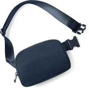 ODODOS Unisex Mini Belt Bag with Adjustable Strap Small Fanny Pack for Workout Running Traveling Hiking, Navy Glitter