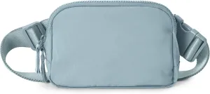 ODODOS Unisex Mini Belt Bag with Adjustable Strap Small Fanny Pack for Workout Running Traveling Hiking, Sterling Blue